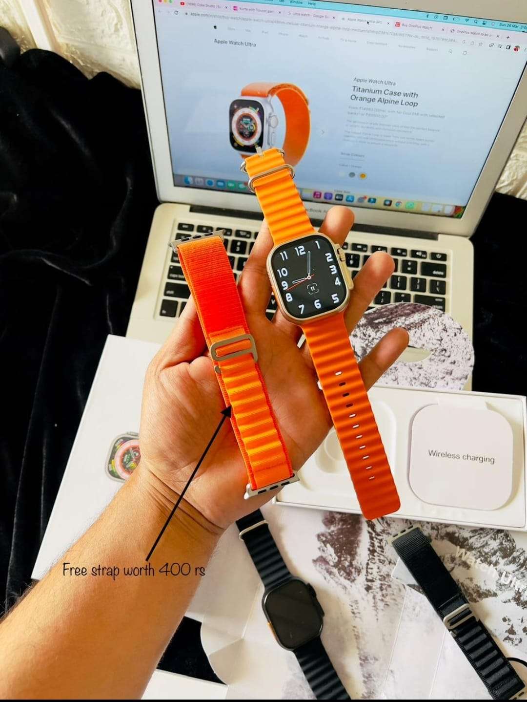 SERIES 8 ULTRA WATCH- 49 MM SIZE DUEL STRAP(APPLE LOGO)