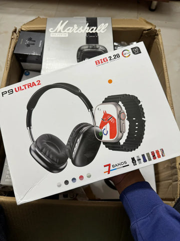 P9 Ultra 2 Smartwatch + Wireless Headphone Combo