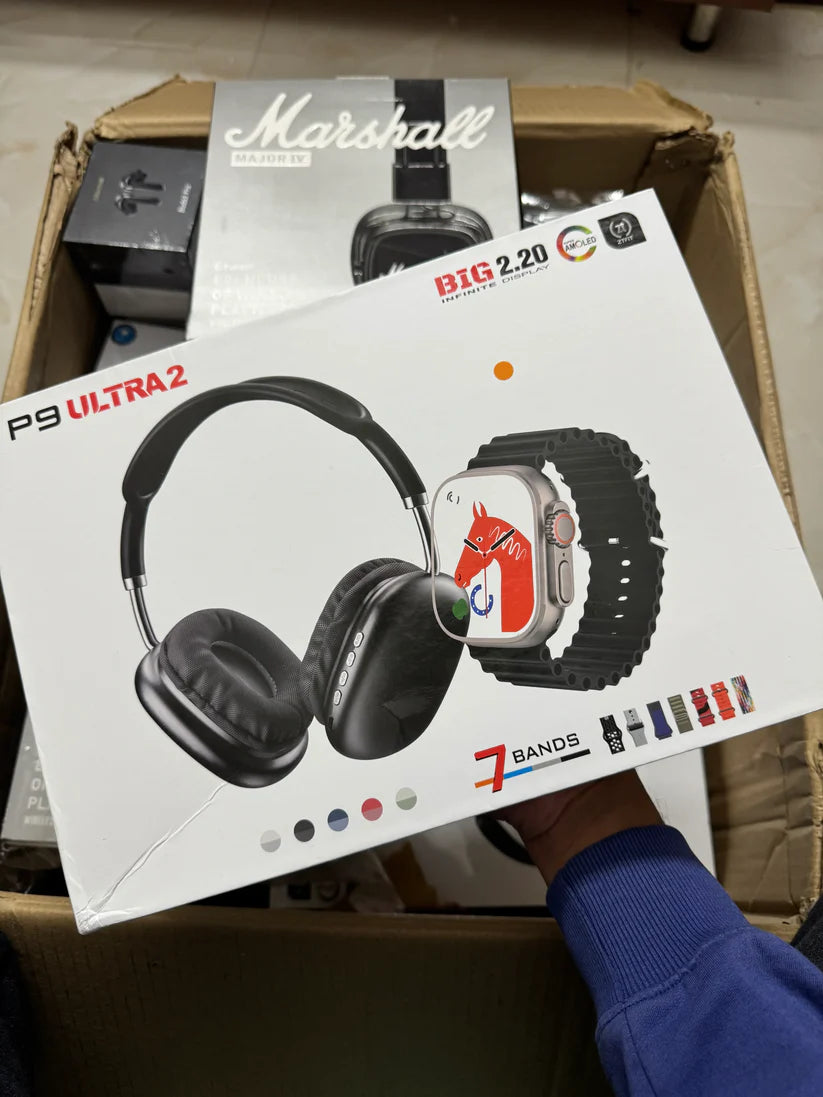 P9 Ultra 2 Smartwatch + Wireless Headphone Combo