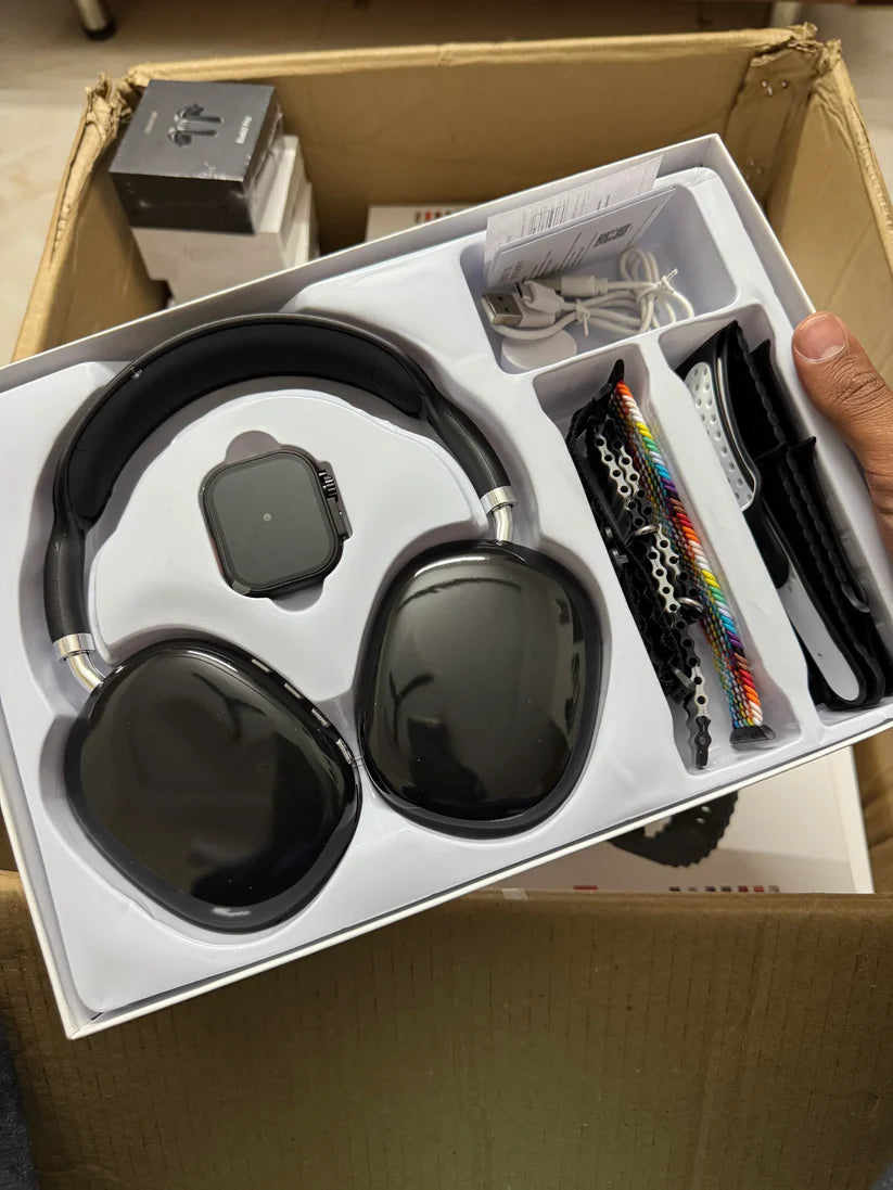 P9 Ultra 2 Smartwatch + Wireless Headphone Combo