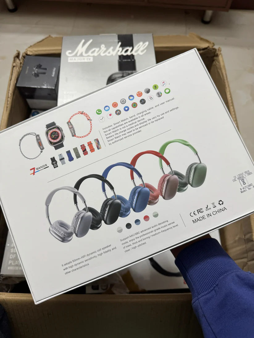 P9 Ultra 2 Smartwatch + Wireless Headphone Combo