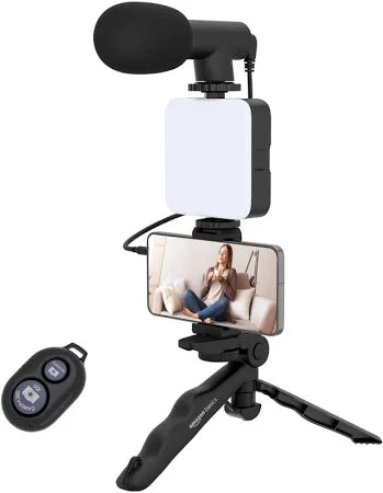 Vloggers Kit for Mobile Phones and Camera Recording with Full Equipment Kit with Tripod Stand 36 LED Light and Microphone for YouTube Videos Live Streamings