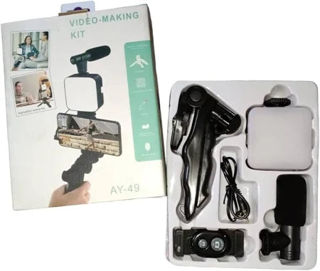 Vloggers Kit for Mobile Phones and Camera Recording with Full Equipment Kit with Tripod Stand 36 LED Light and Microphone for YouTube Videos Live Streamings