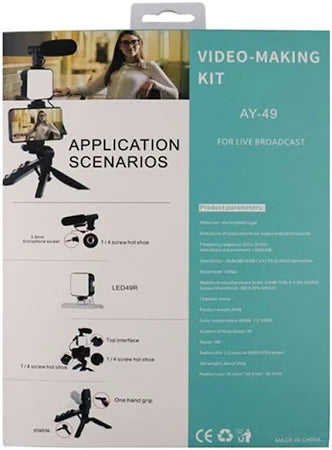 Vloggers Kit for Mobile Phones and Camera Recording with Full Equipment Kit with Tripod Stand 36 LED Light and Microphone for YouTube Videos Live Streamings